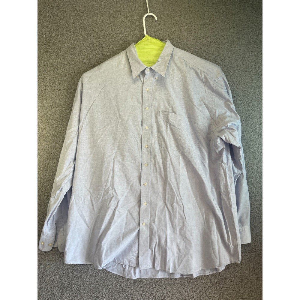 CUTTER & BUCK Shirt Mens 3XT‎  Blue  Button Down 100% Cotton